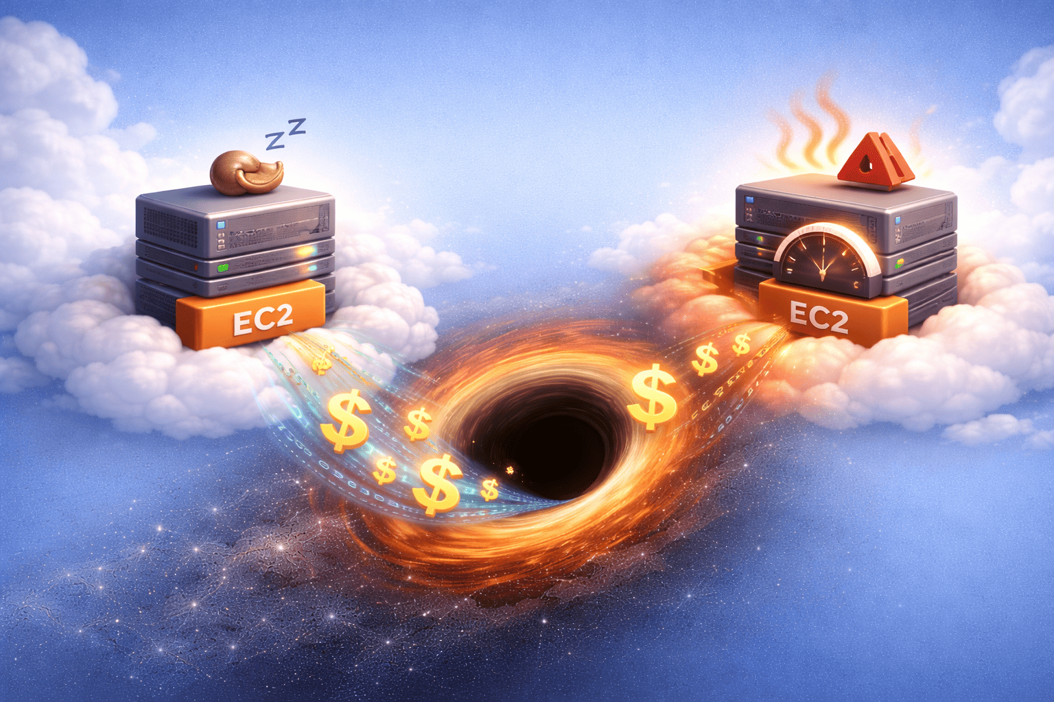 Idle EC2 cost hole illustration