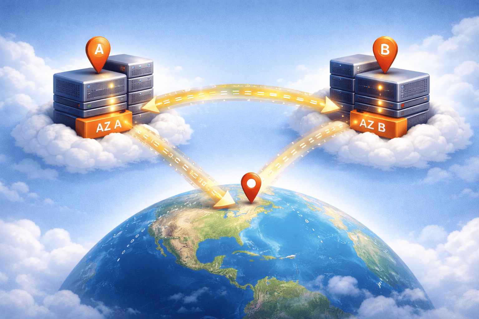Cross AZ and cross region transfer illustration